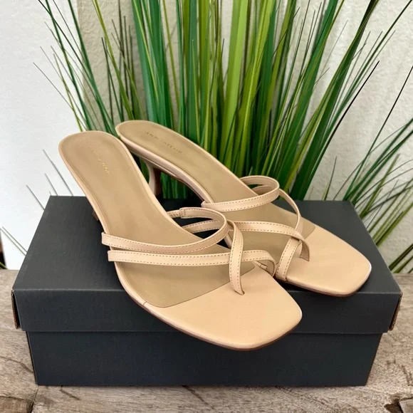 Ann Taylor Strappy Leather Mule Sandals - Picture 2 of 10